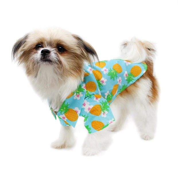 Doggie Design Dog Camp Shirt Dog Hawaiian Camp Shirt - Pineapple Luau