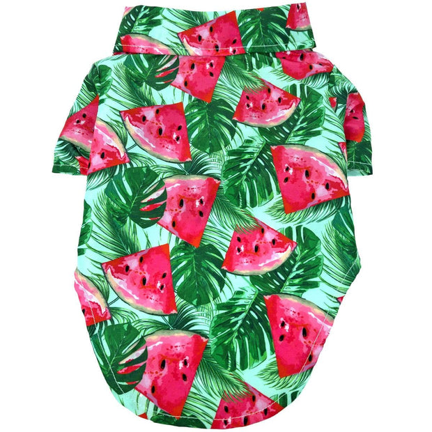 Doggie Design Dog Camp Shirt XX-Small Dog Hawaiian Camp Shirt - Juicy Watermelon