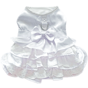 Doggie Design Dog Dress Dog White Tulle Wedding Dress with Veil and Matching Leash