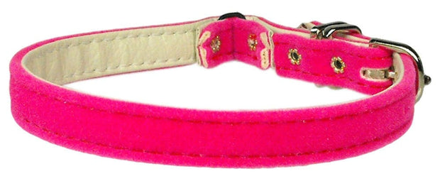 Mirage Pet Products 10 / Bright Pink Premium Plain Cat Safety Collar "Velvet, Blank" In 5 Colors