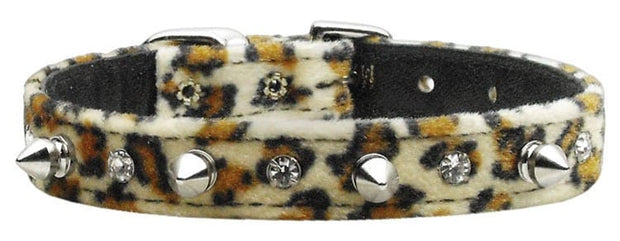 Mirage Pet Products 10 / Jaguar Dog, Puppy and Pet Collar, "Animal Print Crystal & Spike" 4 Styles to Choose From