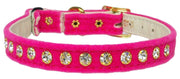 Mirage Pet Products 10 / Pink Premium Cat Safety Collar "Velvet One Row Rhinestone" 5 Colors!