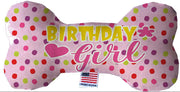 Mirage Pet Products Birthday Girl / 6" Plush Heart Pet, Dog Plush Heart or Bone Toy "Birthday Group" (Available in different sizes, and 10 different pattern options!)