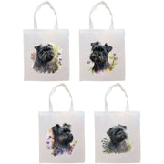 Mirage Pet Products Canvas Tote Bag, Zippered With Handles & Inner Pocket, "Affenpinscher"