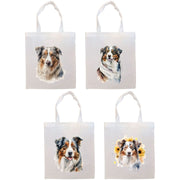 Mirage Pet Products Canvas Tote Bag, Zippered With Handles & Inner Pocket, "Australian Shepherd"