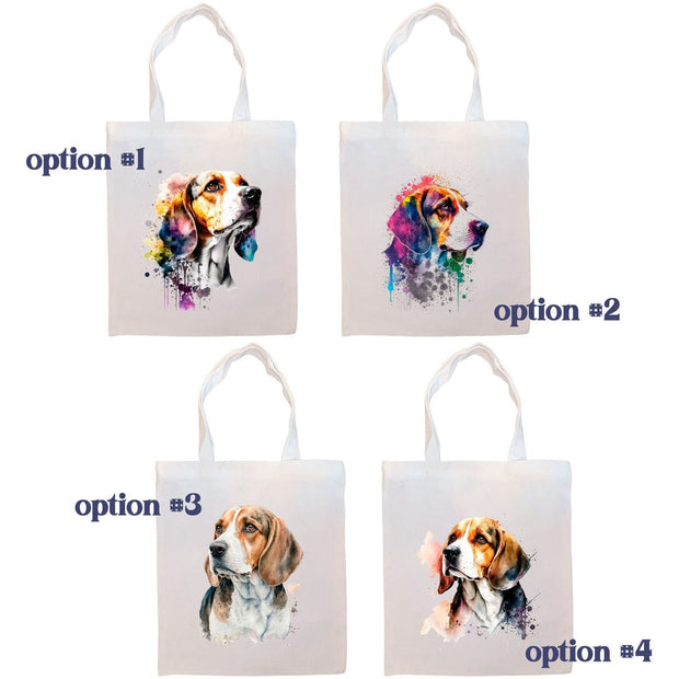 Mirage Pet Products Canvas Tote Bag, Zippered With Handles & Inner Pocket, "Beagle"