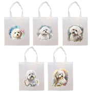 Mirage Pet Products Canvas Tote Bag, Zippered With Handles & Inner Pocket, "Bichon Frise"