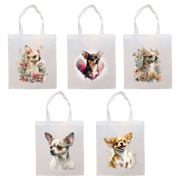 Mirage Pet Products Canvas Tote Bag, Zippered With Handles & Inner Pocket, "Chihuahua"