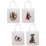 Mirage Pet Products Canvas Tote Bag, Zippered With Handles & Inner Pocket, "Doberman"