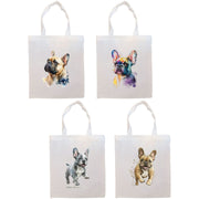 Mirage Pet Products Canvas Tote Bag, Zippered With Handles & Inner Pocket, "Frenchie"