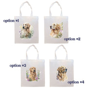 Mirage Pet Products Canvas Tote Bag, Zippered With Handles & Inner Pocket, "Golden Retriever"