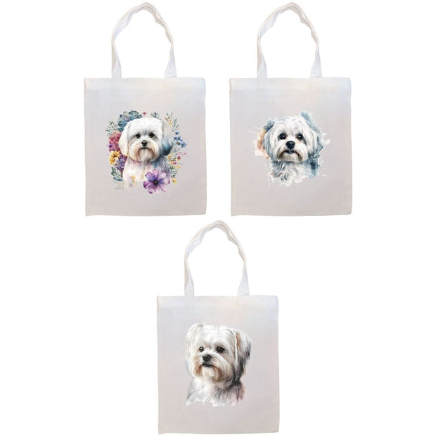 Mirage Pet Products Canvas Tote Bag, Zippered With Handles & Inner Pocket, "Maltese"