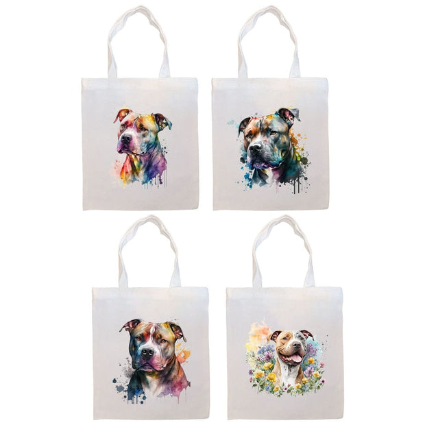 Mirage Pet Products Canvas Tote Bag, Zippered With Handles & Inner Pocket, "Pit Bull"