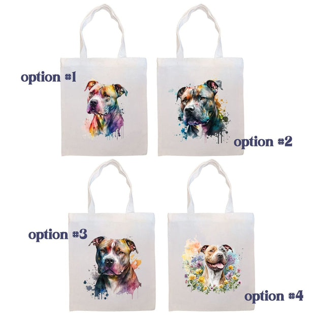 Mirage Pet Products Canvas Tote Bag, Zippered With Handles & Inner Pocket, "Pit Bull"