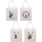 Mirage Pet Products Canvas Tote Bag, Zippered With Handles & Inner Pocket, "Westie"