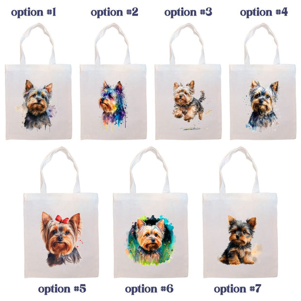 Mirage Pet Products Canvas Tote Bag, Zippered With Handles & Inner Pocket, "Yorkie"