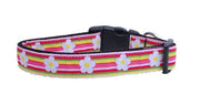 Mirage Pet Products Cat Collar Cat Nylon Safety Collar "Striped Daisy"