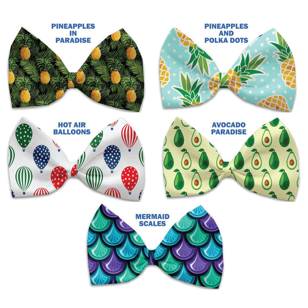 Mirage Pet Products Dog and Cat Pet Bow Ties, "Summertime Fun Group" Elastic Band or Velcro Strap in 5 patterns