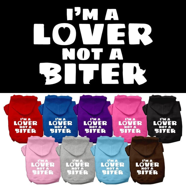 Mirage Pet Products Dog Hoodie Screen Printed "I'm A Lover, Not A Biter"
