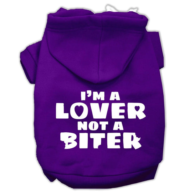 Mirage Pet Products Dog Hoodie Screen Printed "I'm A Lover, Not A Biter"