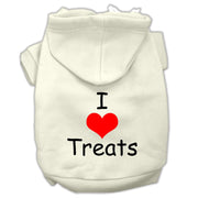 Mirage Pet Products Dog or Cat Hoodie Screen Printed "I Love Treats"