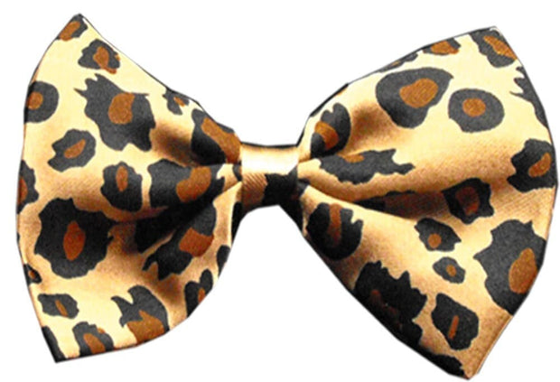 Mirage Pet Products Leopard Print / Elastic Band Dog and Cat Pet Bow Ties, "Animal Prints" Elastic Band or Velcro Strap in Zebra or Leopard Print