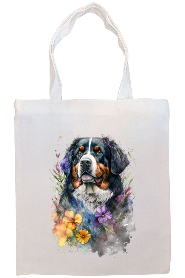 Mirage Pet Products Option #1 Canvas Tote Bag, Zippered With Handles & Inner Pocket, "Bernese Mountain Dog"