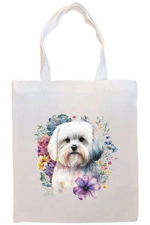 Mirage Pet Products Option #1 Canvas Tote Bag, Zippered With Handles & Inner Pocket, "Maltese"