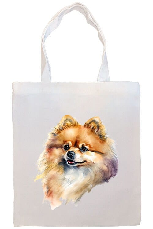 Mirage Pet Products Option #1 Canvas Tote Bag, Zippered With Handles & Inner Pocket, "Pomeranian"