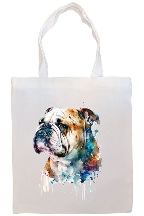 Mirage Pet Products Option #2 Canvas Tote Bag, Zippered With Handles & Inner Pocket, "Bulldog"