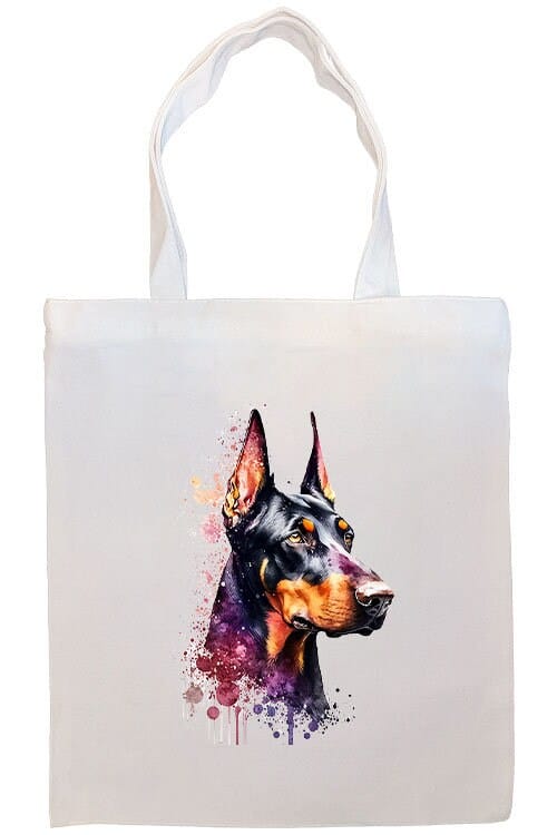 Mirage Pet Products Option #2 Canvas Tote Bag, Zippered With Handles & Inner Pocket, "Doberman"