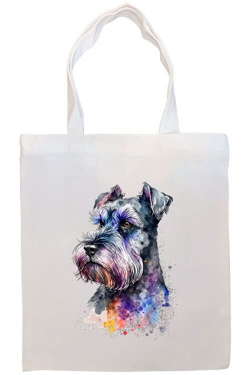 Mirage Pet Products Option #2 Canvas Tote Bag, Zippered With Handles & Inner Pocket, "Miniature Schnauzer"