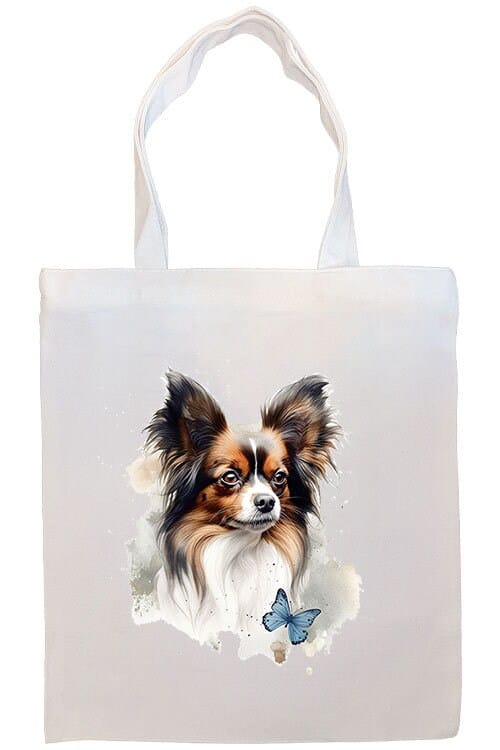 Mirage Pet Products Option #2 Canvas Tote Bag, Zippered With Handles & Inner Pocket, "Papillon"