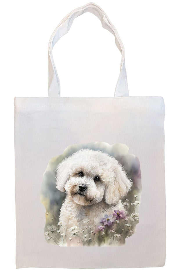 Mirage Pet Products Option #3 Canvas Tote Bag, Zippered With Handles & Inner Pocket, "Bichon Frise"