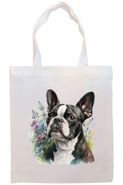 Mirage Pet Products Option #3 Canvas Tote Bag, Zippered With Handles & Inner Pocket, "Boston Terrier"