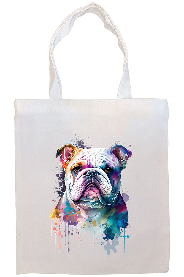 Mirage Pet Products Option #3 Canvas Tote Bag, Zippered With Handles & Inner Pocket, "Bulldog"