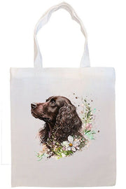 Mirage Pet Products Option #3 Canvas Tote Bag, Zippered With Handles & Inner Pocket, "Cocker Spaniel"