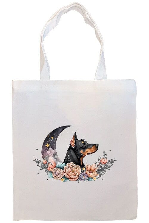Mirage Pet Products Option #3 Canvas Tote Bag, Zippered With Handles & Inner Pocket, "Doberman"