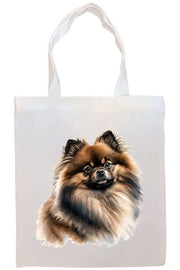 Mirage Pet Products Option #3 Canvas Tote Bag, Zippered With Handles & Inner Pocket, "Pomeranian"