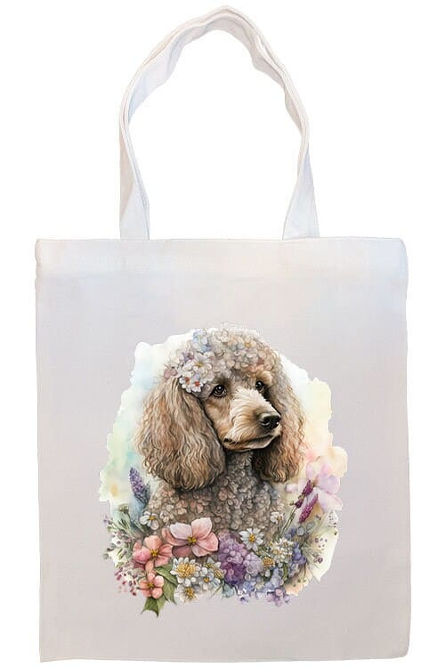 Mirage Pet Products Option #3 Canvas Tote Bag, Zippered With Handles & Inner Pocket, "Poodle"