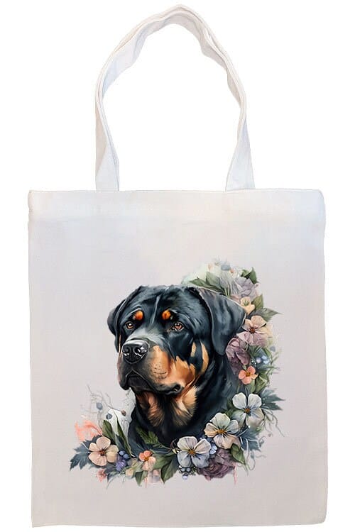 Mirage Pet Products Option #3 Canvas Tote Bag, Zippered With Handles & Inner Pocket, "Rottweiler"