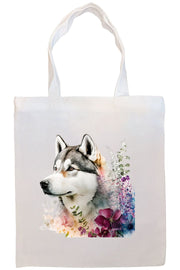 Mirage Pet Products Option #3 Canvas Tote Bag, Zippered With Handles & Inner Pocket, "Siberian Husky"
