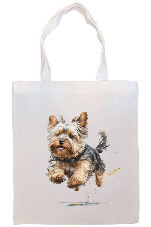 Mirage Pet Products Option #3 Canvas Tote Bag, Zippered With Handles & Inner Pocket, "Yorkie"