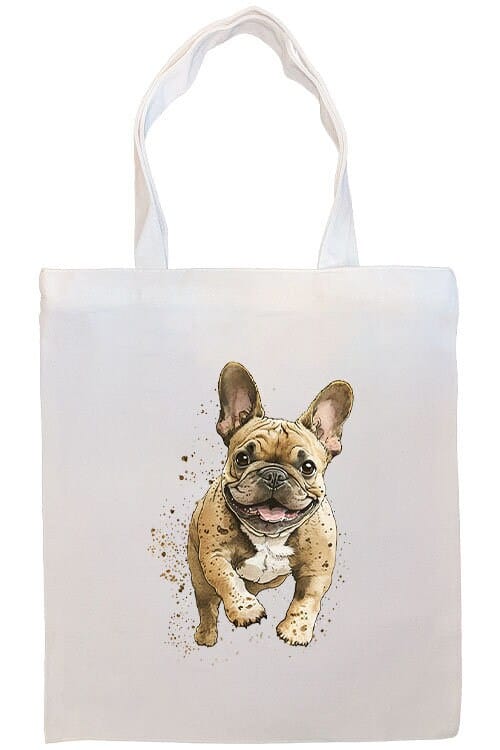 Mirage Pet Products Option #4 Canvas Tote Bag, Zippered With Handles & Inner Pocket, "Frenchie"