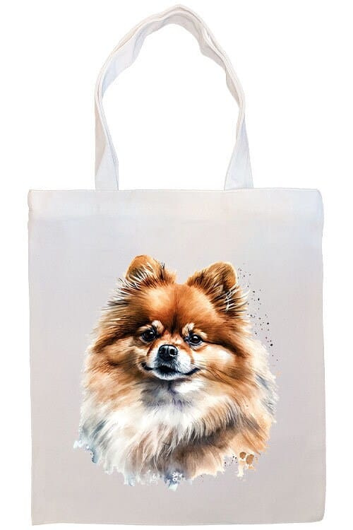 Mirage Pet Products Option #4 Canvas Tote Bag, Zippered With Handles & Inner Pocket, "Pomeranian"