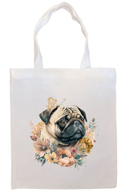 Mirage Pet Products Option #4 Canvas Tote Bag, Zippered With Handles & Inner Pocket, "Pug"