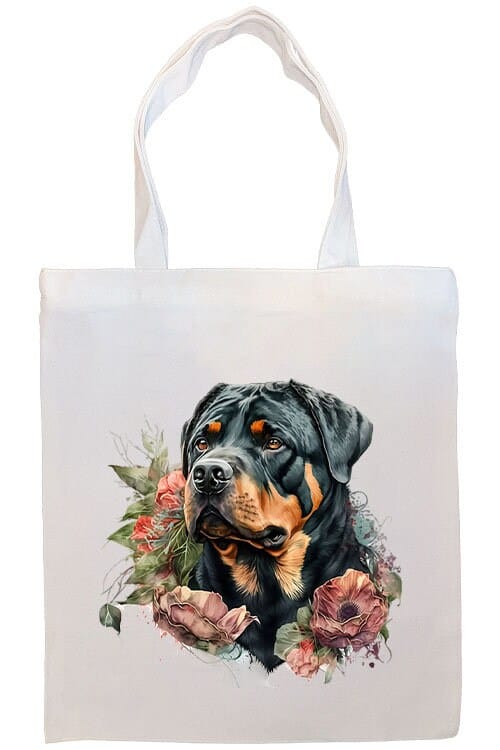 Mirage Pet Products Option #4 Canvas Tote Bag, Zippered With Handles & Inner Pocket, "Rottweiler"