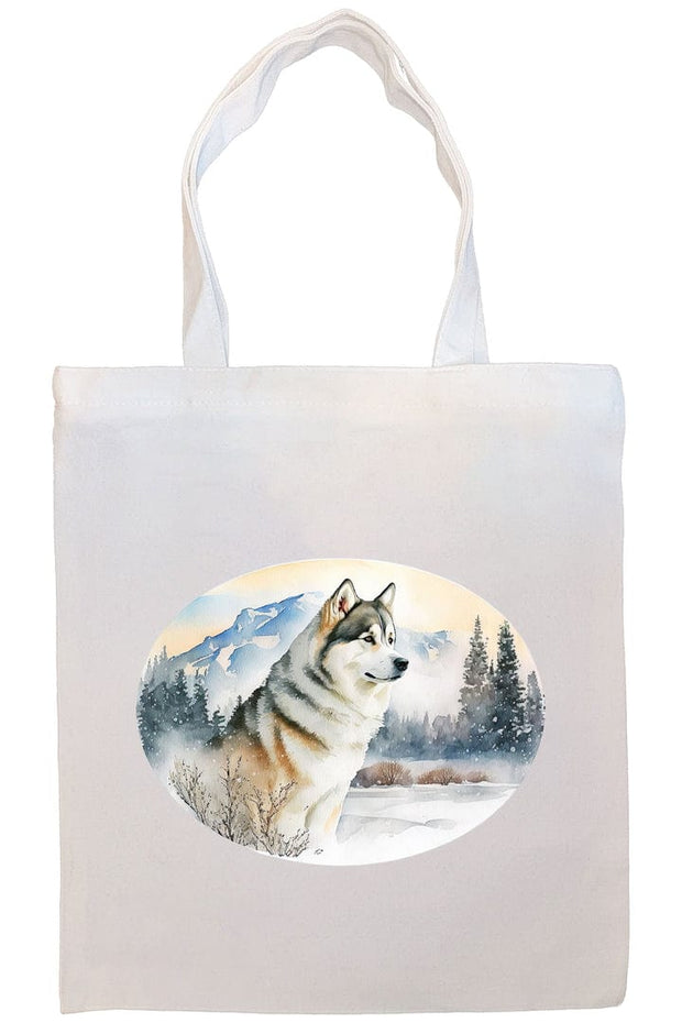 Mirage Pet Products Option #4 Canvas Tote Bag, Zippered With Handles & Inner Pocket, "Siberian Husky"