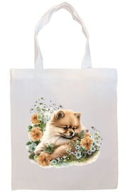 Mirage Pet Products Option #5 Canvas Tote Bag, Zippered With Handles & Inner Pocket, "Pomeranian"