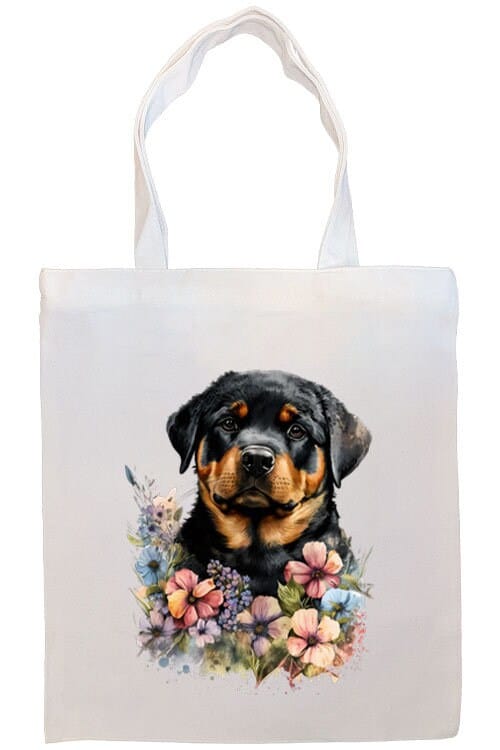 Mirage Pet Products Option #5 Canvas Tote Bag, Zippered With Handles & Inner Pocket, "Rottweiler"